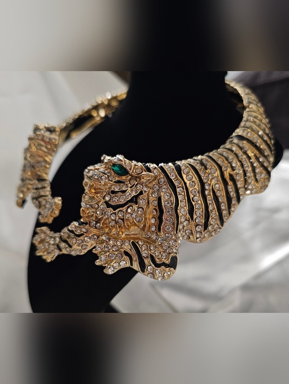 NWT Tiger Statement Jewelry Set Natasha Necklace & Bracelet Anna & Ava Ring Sz 8 - Picture 13 of 16